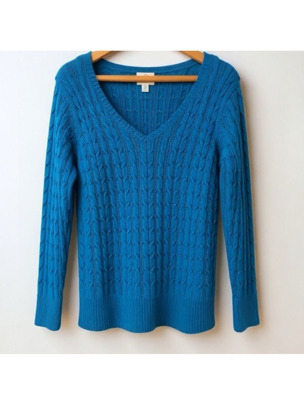 90s Grandmacore Blue Rib Knit Sweater Pullover Women's XL Y2K Preppy, Academia